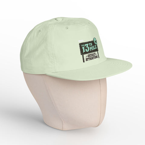 Surf Cap — '13th Mile Occult Attractions' Retro Skull Patch Cap - Mysterious Package Company