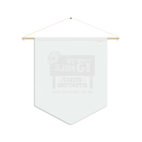 13th Mile Occult Attractions Pennant - Spooky Skull Sign Wall Banner - Mysterious Package Company