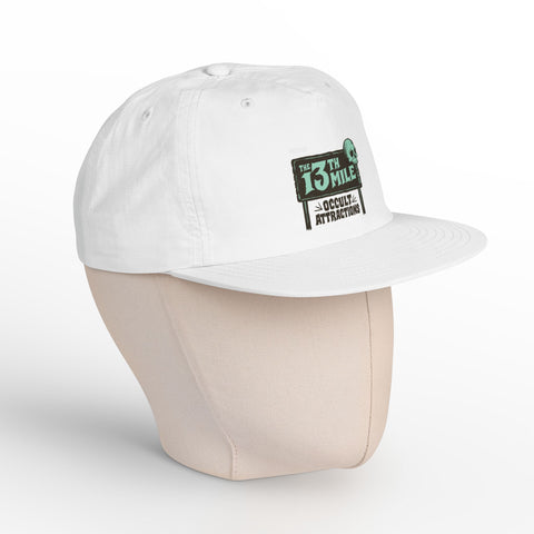 Surf Cap — '13th Mile Occult Attractions' Retro Skull Patch Cap - Mysterious Package Company